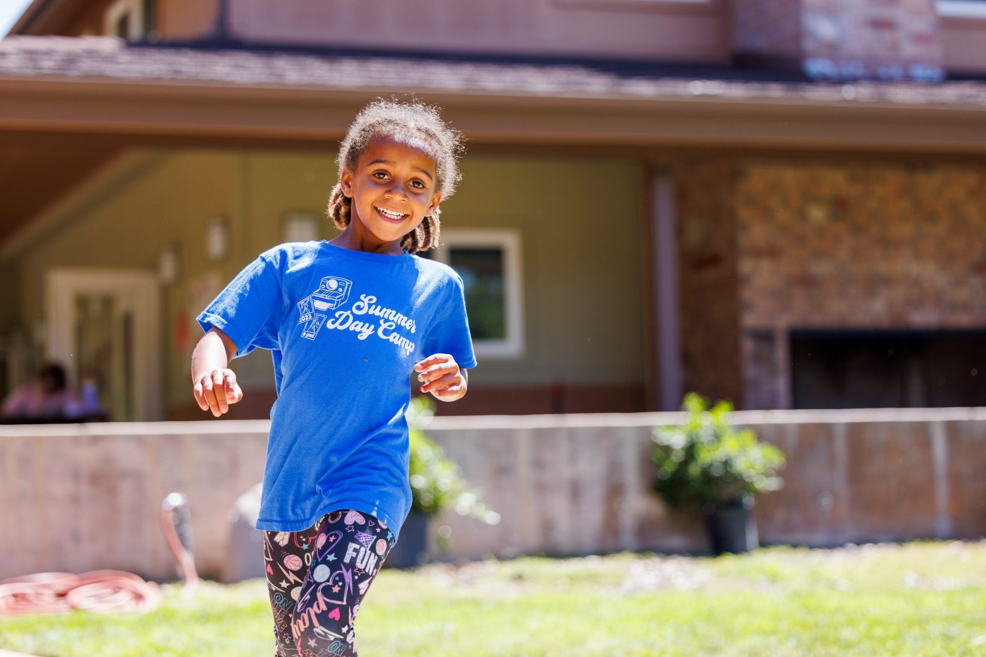 young girl jumping